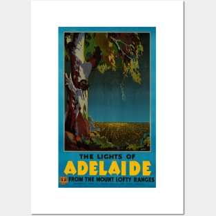 Vintage Travel Poster The Lights of Adelaide Australia Posters and Art